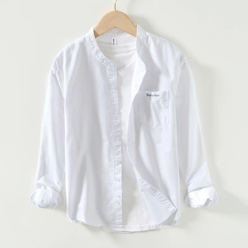 

Fashion Japan Style Brand Casual Loose Shirts Men Slim Long Sleeve Formal Shirts Spring Autumn Oxford Solid Men's Clothing