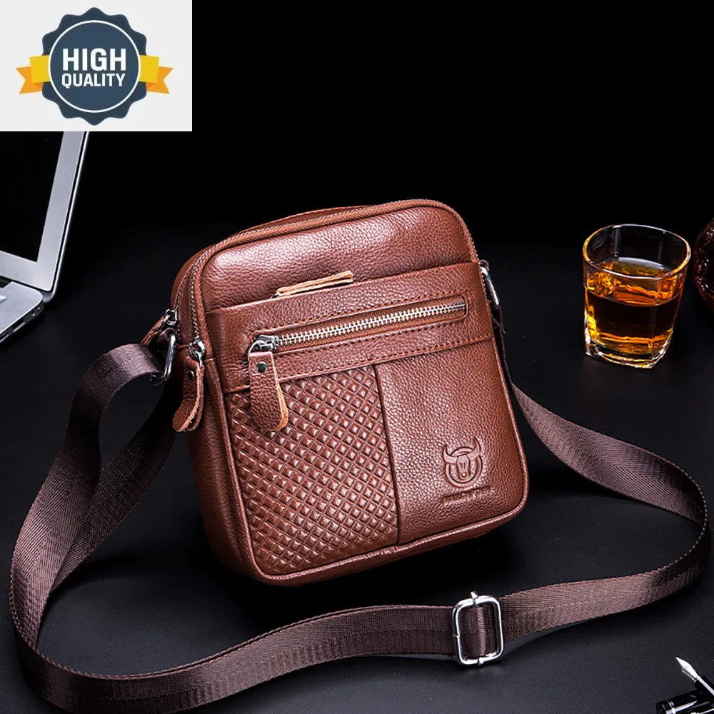 

Men's Leather Genuine Shoulder Bag Large Capacity Cow Crossbody Bags For Men Business Working Male Handbag