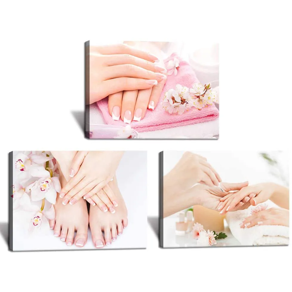 3Pieces Beauty Salon Nail Pedicure & Manicure Posters Picture Canvas Wall Art Home Decor Paintings for Living Room Decorations