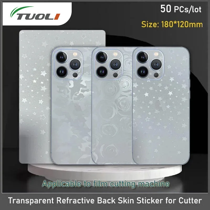 TUOLI-Película protectora transparente para teléfono móvil, pegatina trasera en relieve 3D, película protectora para piel de hidrogel, máquina de corte de láminas, 50 unidades