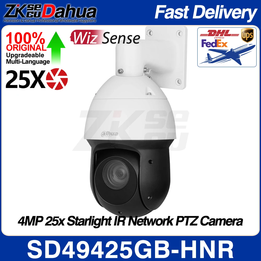 

Dahua SD49425GB-HNR 4MP 2K 25X Starlight WizSense PTZ POE IP Camera Speed Dome Auto Tracking IVS Face Detect SMD IR 100M SD Slot