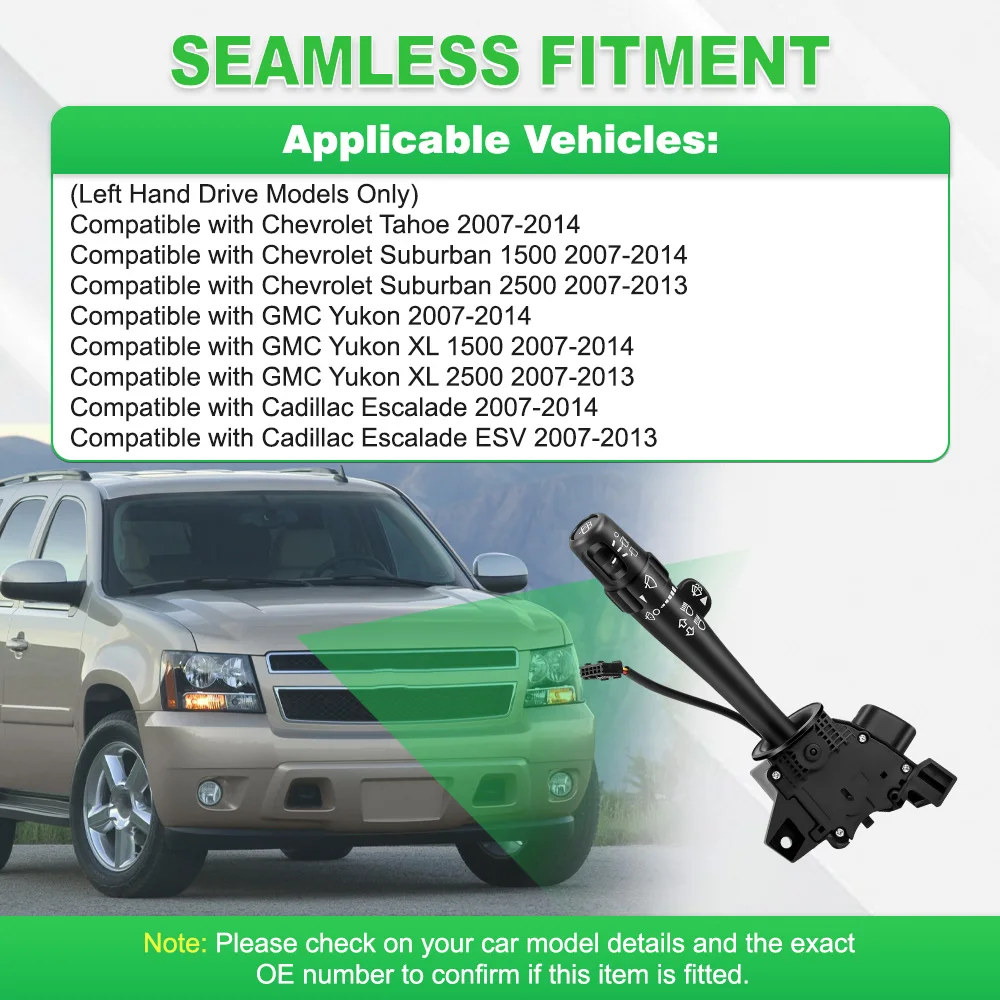 مفتاح إشارة الانعطاف 5 دبوس و7 دبوس ABS ومعدن لسيارة شيفروليه سوبربان 1500 2007-2014 15849314 #6