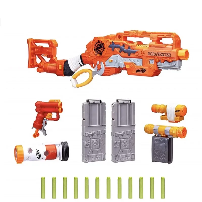 Hasbro Heat Nerf Scravenger Zombie Module Orange Machine Launcher Handmade Model Gift Back To School Anime Mother Kids Toys