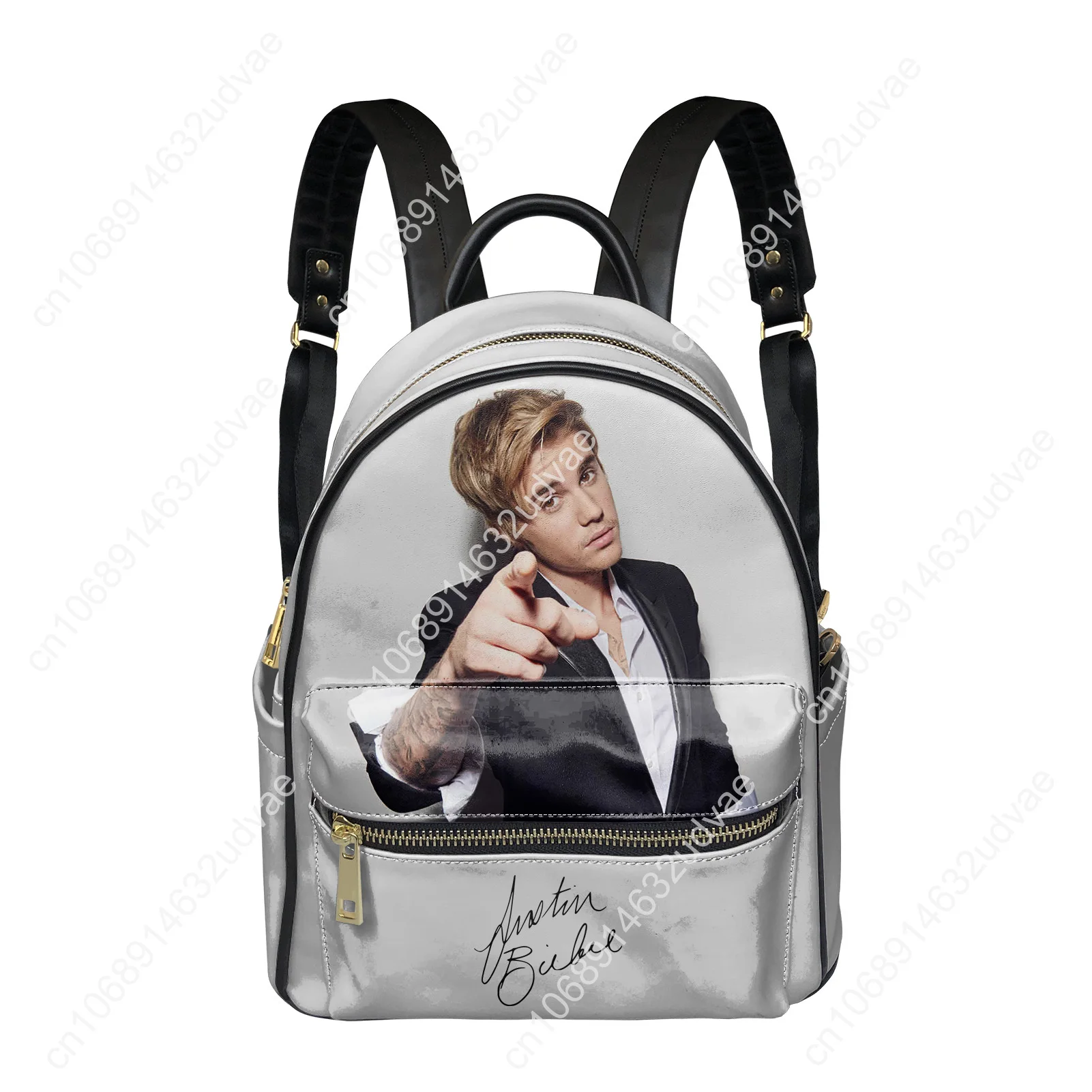 Justin Bieber Backpack Womens Men Knapsack Personalized Text Image Double Shoulder Bag Business Bookbag Rucksack Gift Daypack