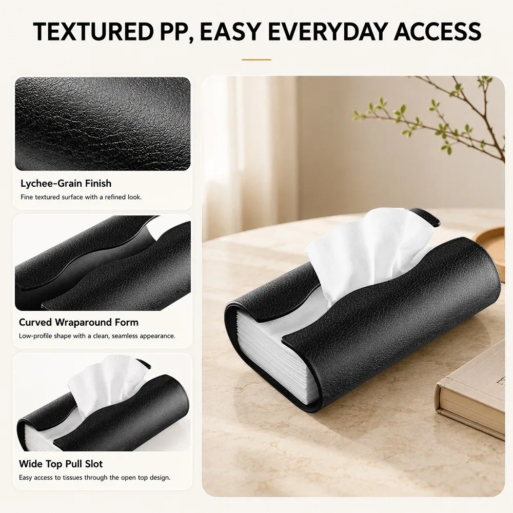 Light Luxury Plastic Curved Tissue Box Decorative Creative Napkin Holder Thicken Storage Box Housewarming Gift