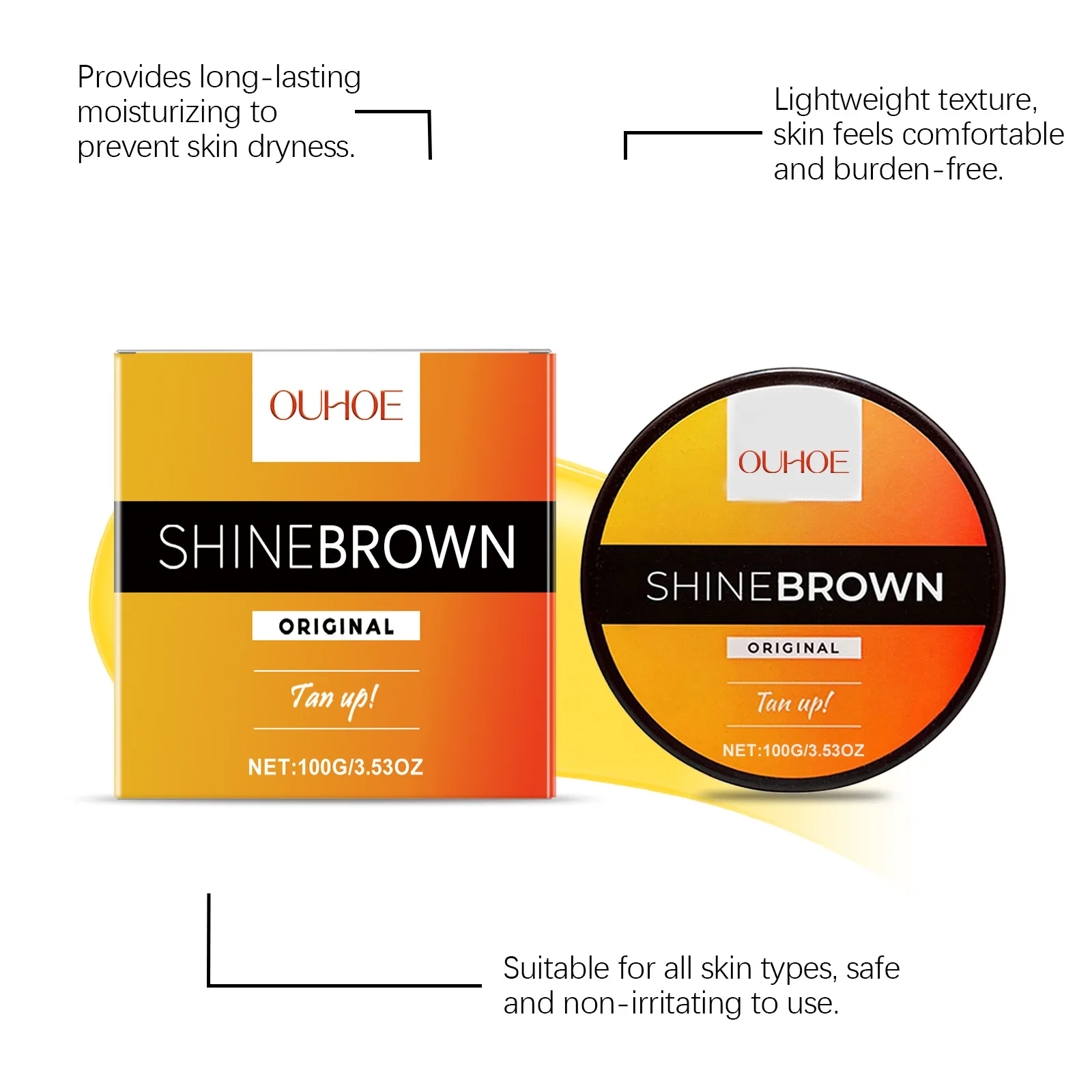 Aloe Vera Tanning Gel, Gentle Sun-Kissed Skin Care, Summer Beach Bronze Tone Enhancer & After-Sun Soothing Gel