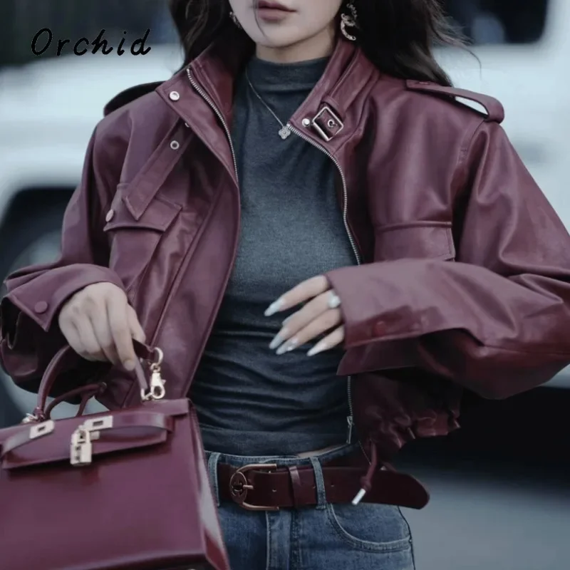 Donna Retro Moto Bike Style guaina monopetto in pelliccia Top 2024 autunno inverno Vintage capispalla giacca tinta unita Faux Coat