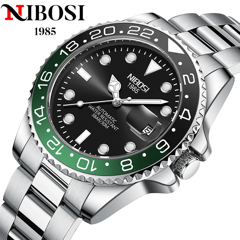 NIBOSI Fashion Brand Men Mechanical Wristwatch Luxury Automatic Watch Waterproof Date Diving Sports Wristwatch Man Relogio