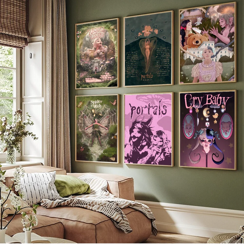 M-Melanie Portals MartinezS Anime Posters Sticky Decoracion Painting Wall Art White Kraft Paper Wall Decor