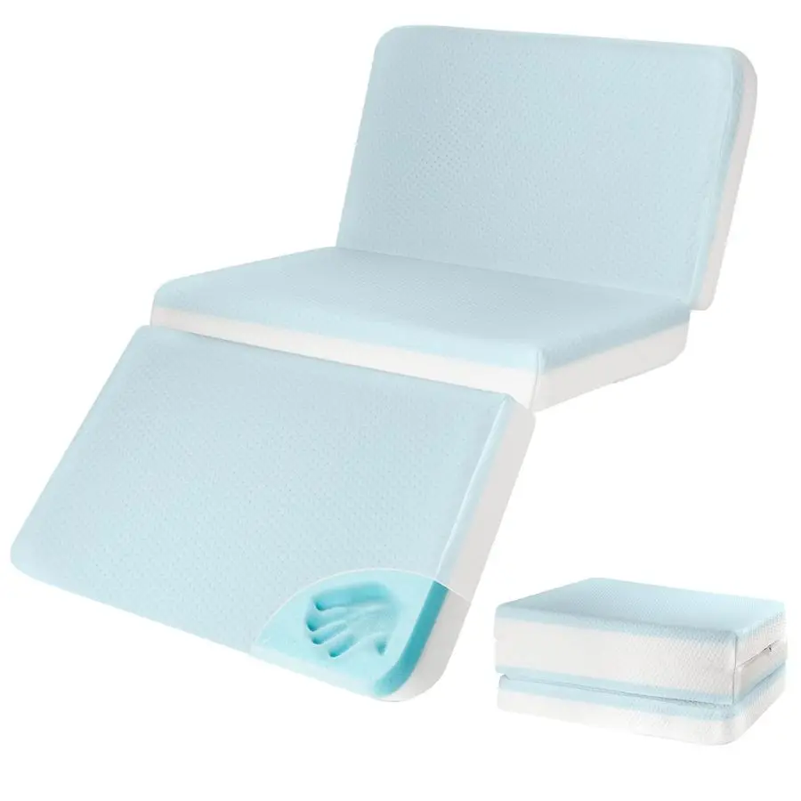 مرتبة سرير مقاومة للماء، مرتبة ثلاثية الطي مقاس 52 × 27.5 بوصة لسرير الأطفال الصغار، سجادة قيلولة من إسفنج الذاكرة المحمولة للسفر للأطفال الرضع،