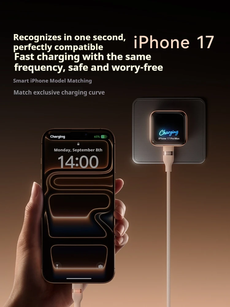 Anker Smart 45W Fast Charger Compatible with IPhone 17 Pro Max 16 Pro 15 14 Screen Display Mobile Phone Charging Head