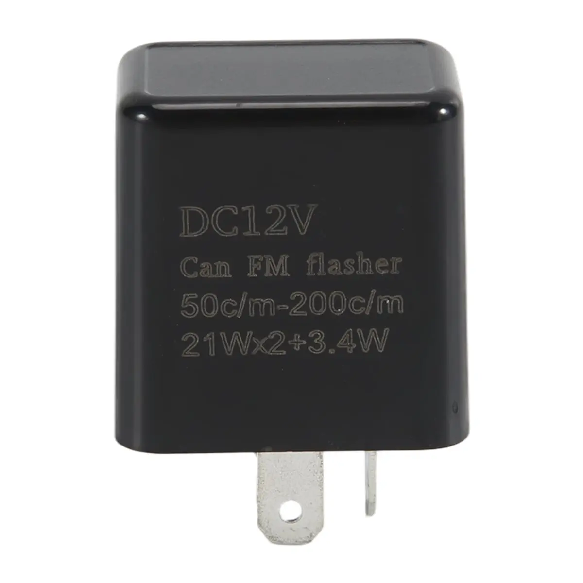 #61O Can FM Flasher,2-Pin LED Relay 12V Adjustable Frequency for Motorcycle Turn Signal (Black)