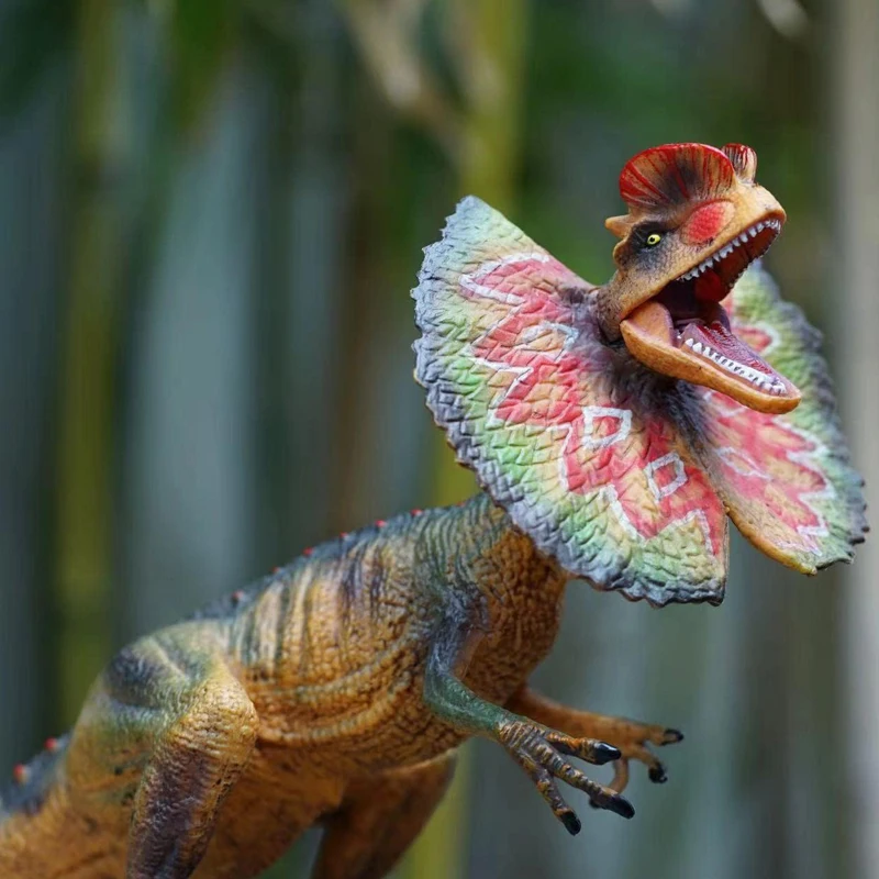 Dilophosaurus Toy, Dinosaur Toy with Moveable Mouth, Cool Plastic Dinosaur Animal Figures, Birthday Cake Toppers, Party Favors