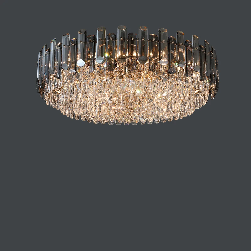 Dimmable LED Round Oval Rectangular Gold Crystal Designer Lamparas De Techo Ceiling Lights.Ceiling Lamp For Foyer Bedroom