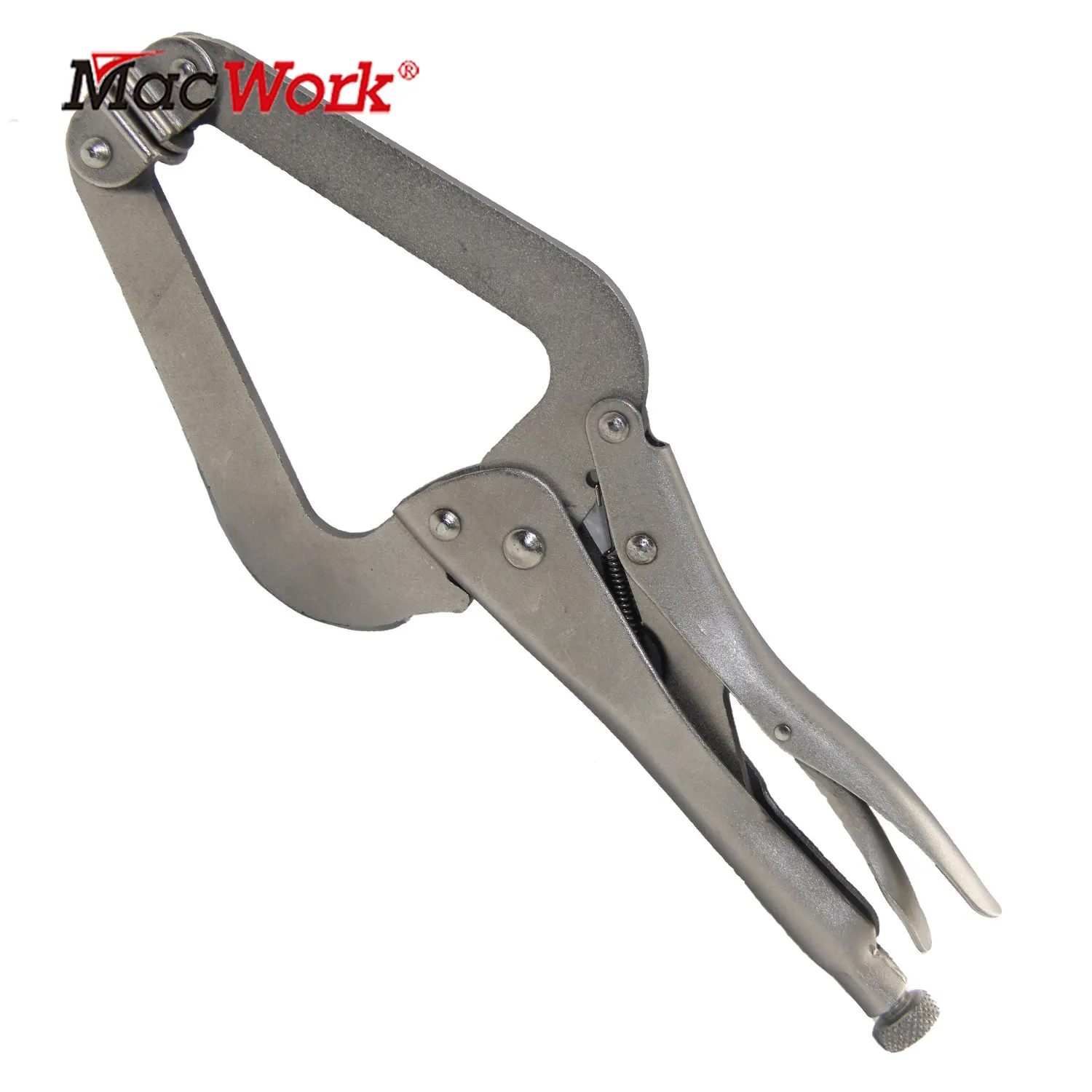 12 Inch Large Mouth C Clamp Locking Pliers with Swivel Pads Wide Mouth Welding C-Type Vise Grip Tools Stragiht or 45 Degree