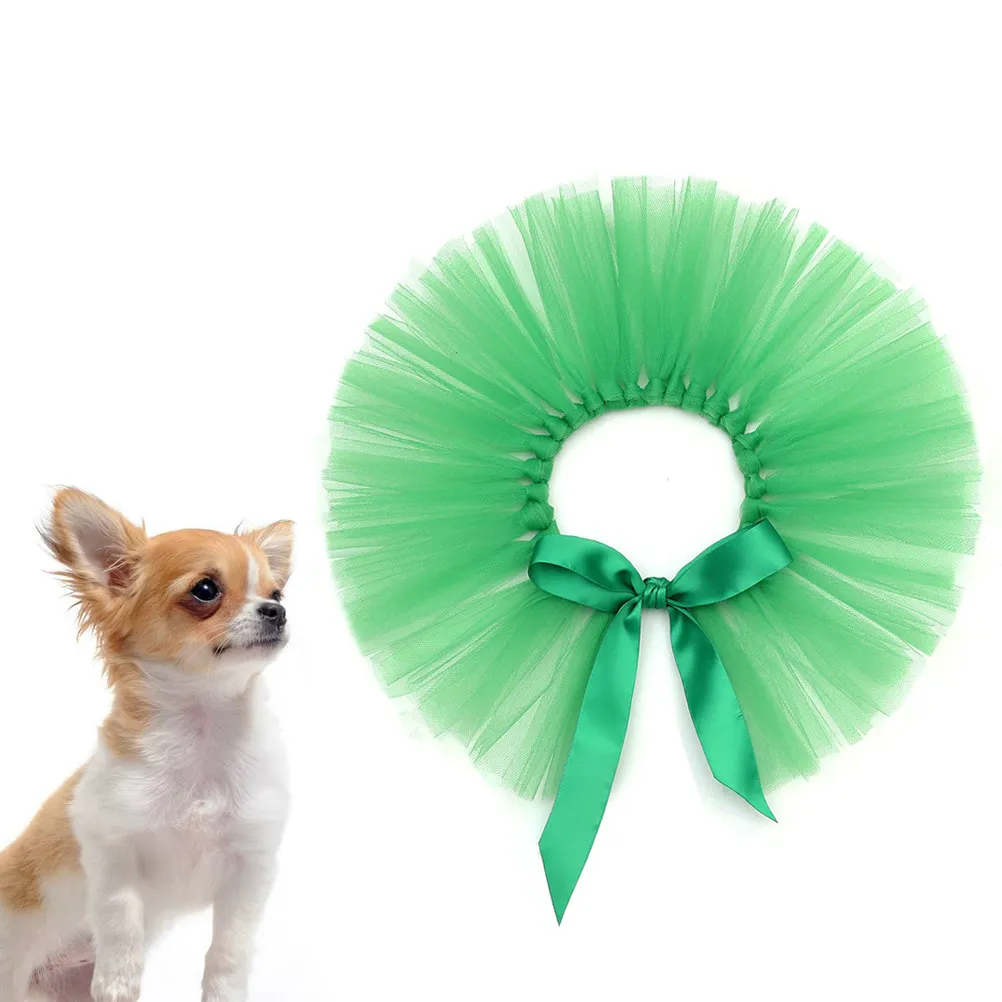 Gauze Dog Skirt for Small Dogs Polyester Tutu Dress Adorable Comfortable Easy-on Pet Clothes for Walking Photo Shoots Saint