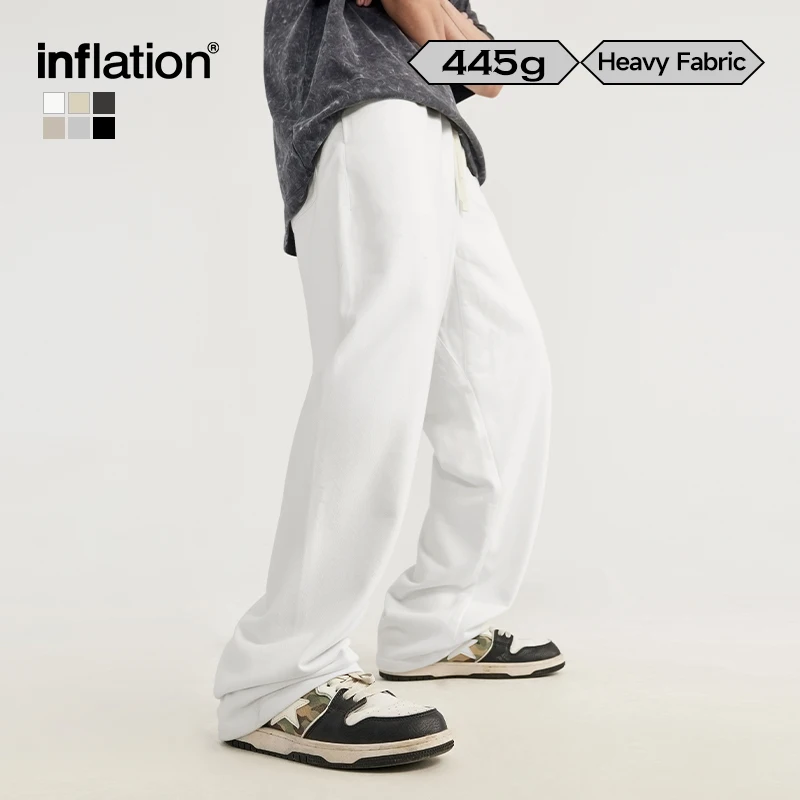 INFLATION Heavyweight Straight-Leg Sweatpant Unisex Trendy Loose Fit Casual Trousers