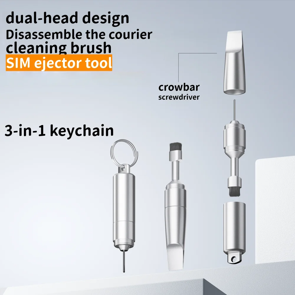 2-in-1 SIM Card Tray Removal Tool Eject Pin Earbuds Cleaning Brush Reset Tool Needle Opener Cleaner Pen Kit for iPhone Headphone