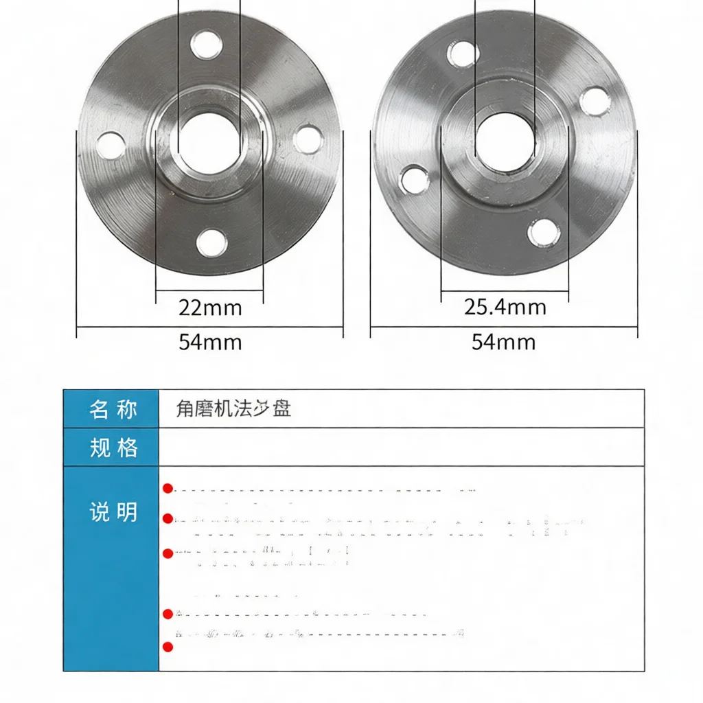 Angle Grinder Flange Nut Pressure Plate Disc Holder Mounting Clamp Replacement Part Durable Carbon Steel For Construction