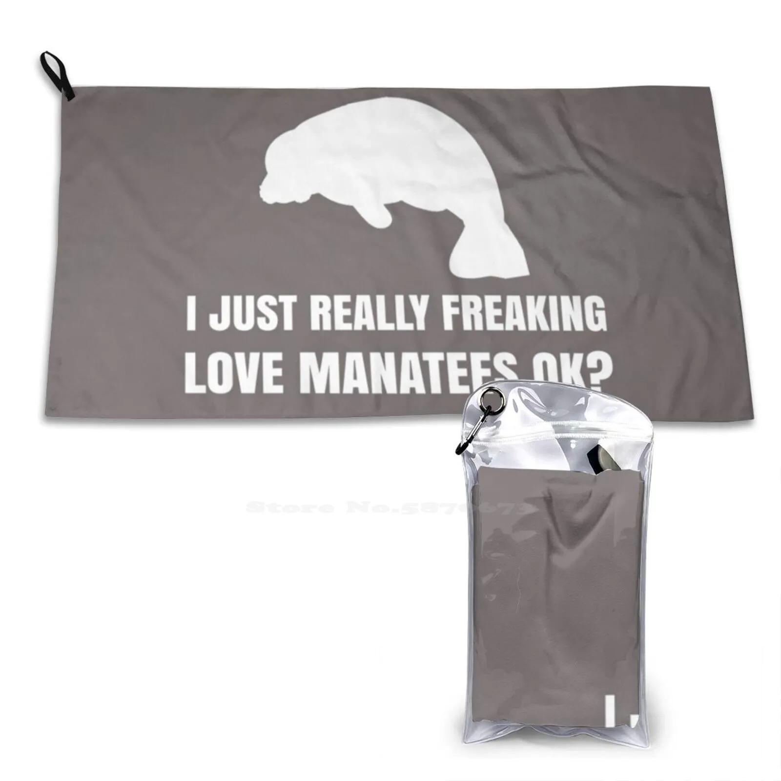 Funny Manatee Lover Shirt Gift For Men Women Soft Towel Quick Dry Beach Towel Funny Manatee Sea Cow Manatee Top Beach Pun