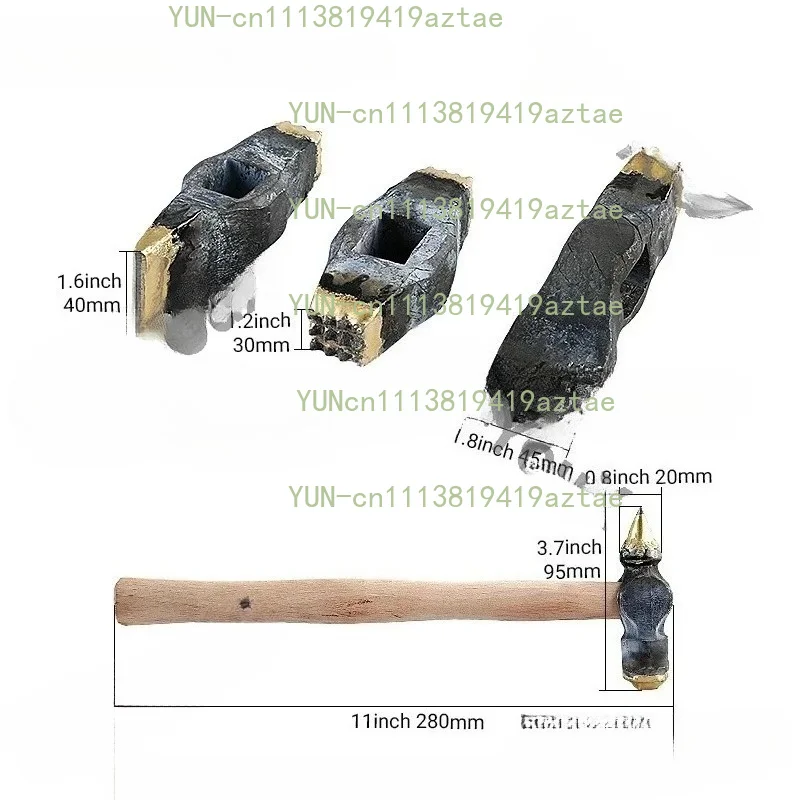 Handmade alloy chiseling hammer granite concrete stone repair lychee surface hemp surface split axe double head flower hammer