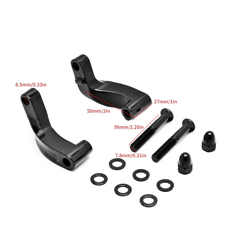 Adaptador de extensión de ajuste de código de espejo retrovisor de aleación de aluminio CNC para modificación de motocicleta Harley