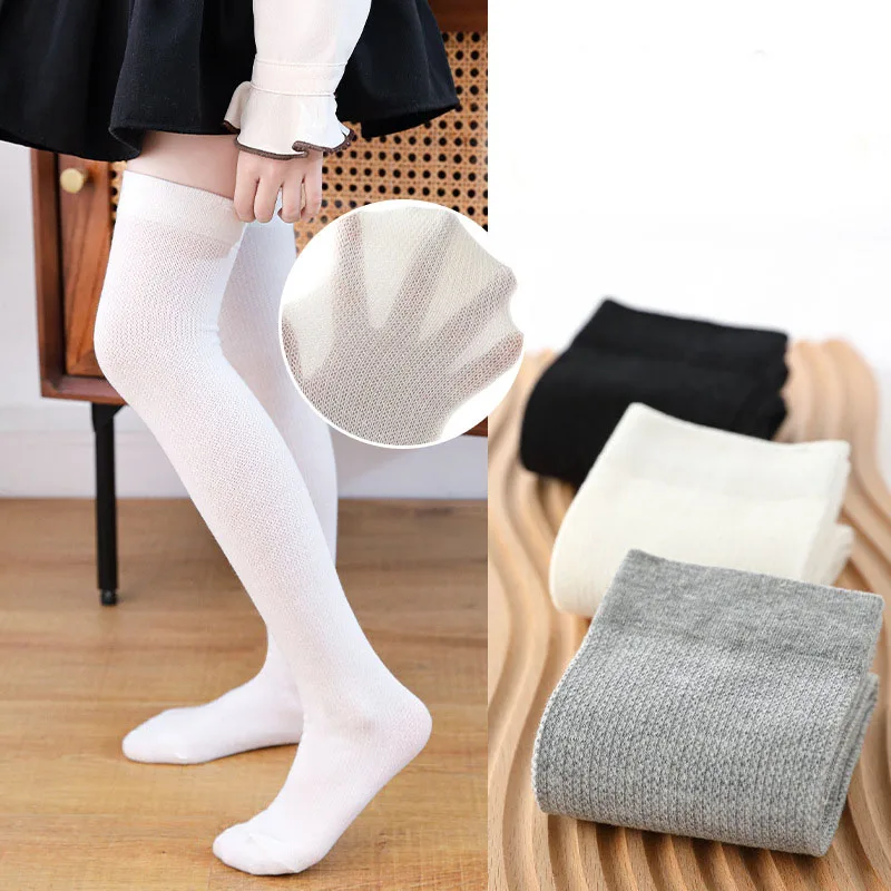 

Girls Stockings For Kids Clothes Teenager School Students Children Over Knee High Socks Cotton Elasticity Leg Warmers Pantyhose