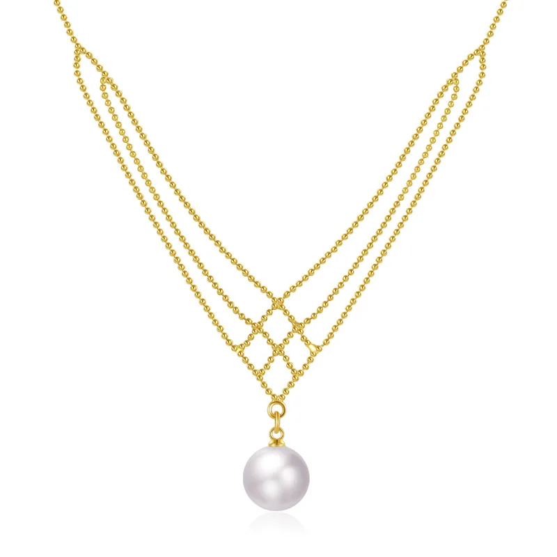 ファッショナブルな18K金メッキ調整可能チェーン、ニットゴールドカフチェーン、まばゆいゴールデンボールレースネックレス