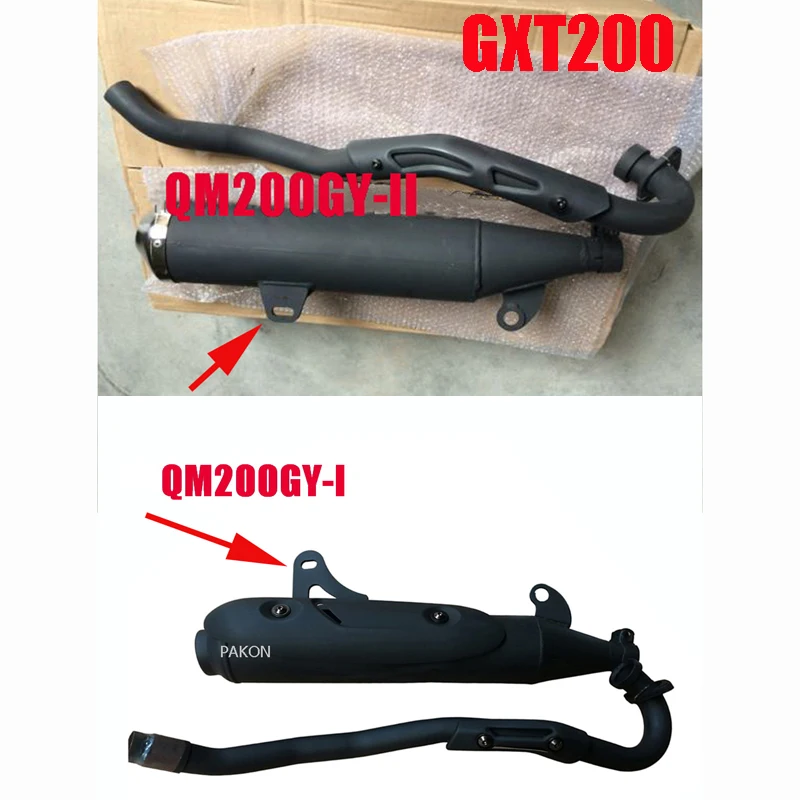 Motorcycle Exhaust Pipe for Suzuki Qingqi Motocross for GXT200 QM200GY-I-II GS200 Dirtbike Escape Muffler Outlet Heat Protecter - view 6