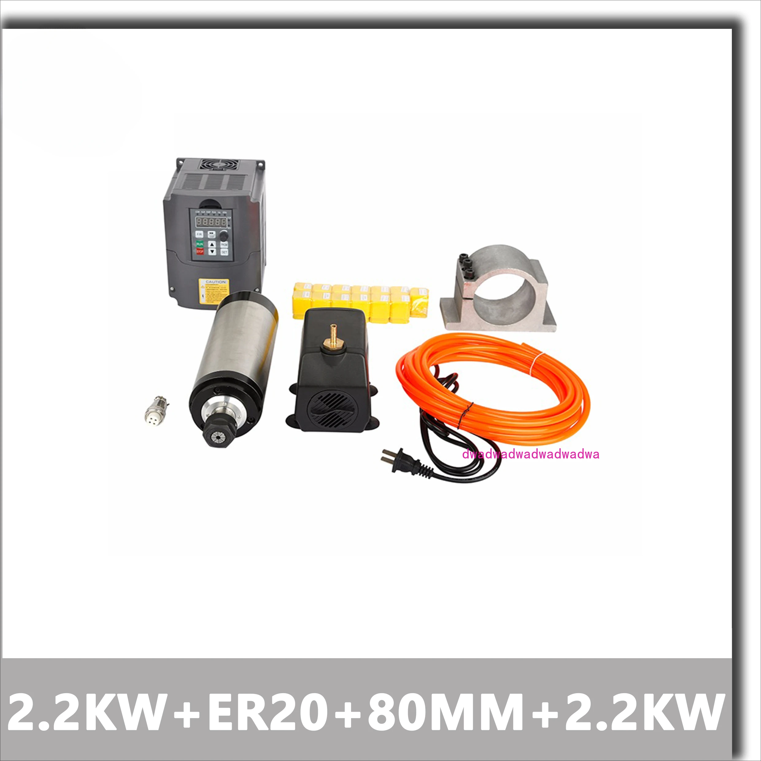 2,2 kW220VSpindel wasser gekühltes Kit er20 Fräs spindel vfd13stücke er20 80mm Klemme 5m Wasser leitungen75W Wasserpumpe