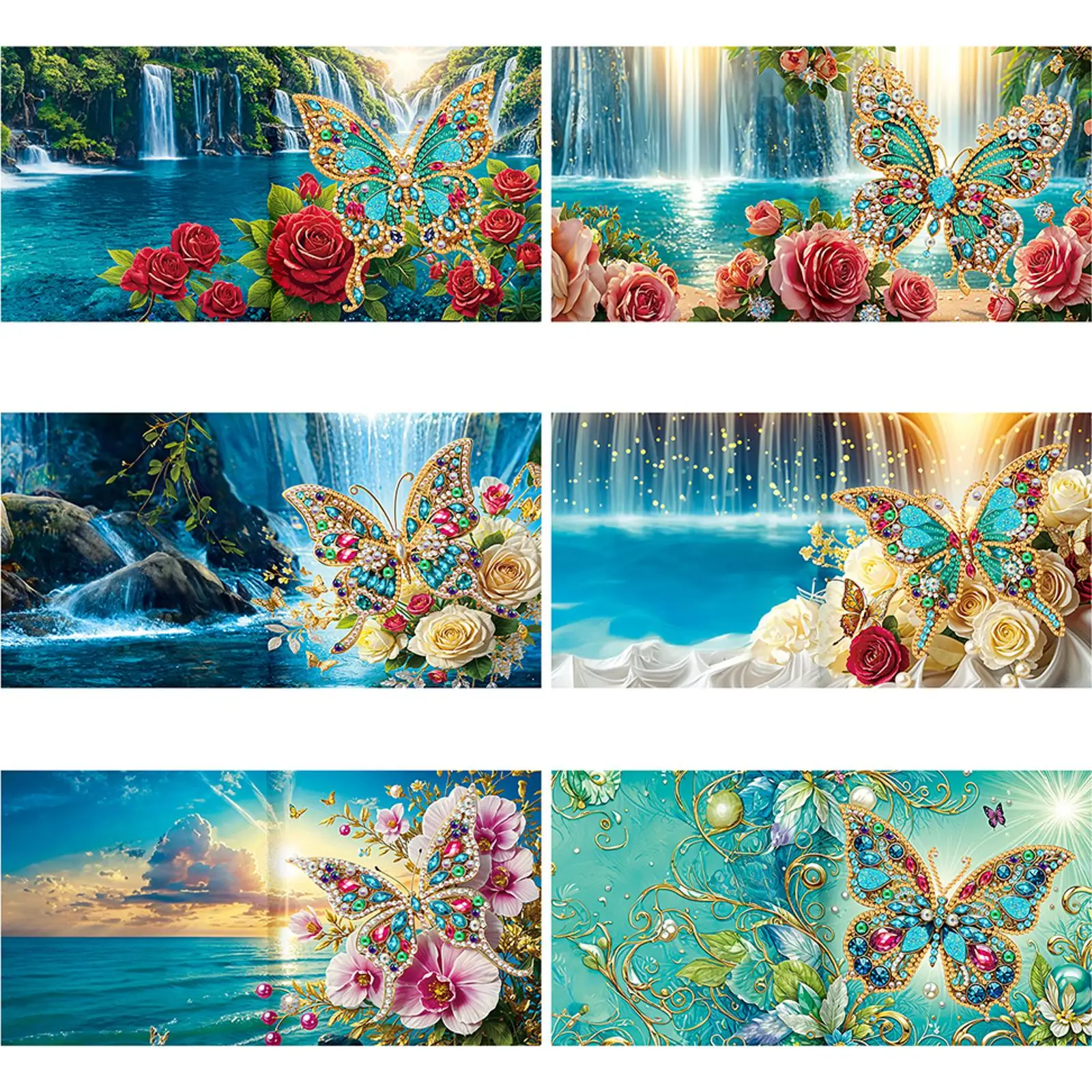 

6Pcs Diamond Painting Greeting Card Heart DIY Diamond Painting Card Diamond Drawing Card Diamond Daily Wish Card for Adults