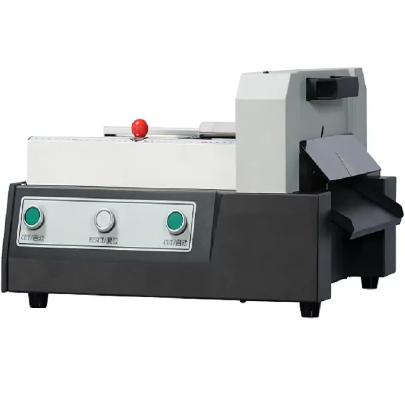 Lightweight Steel A3/A4 Electric Guillotine Paper Trimmer with 120W Power and +/-0.5mm Precision for Desktop Use