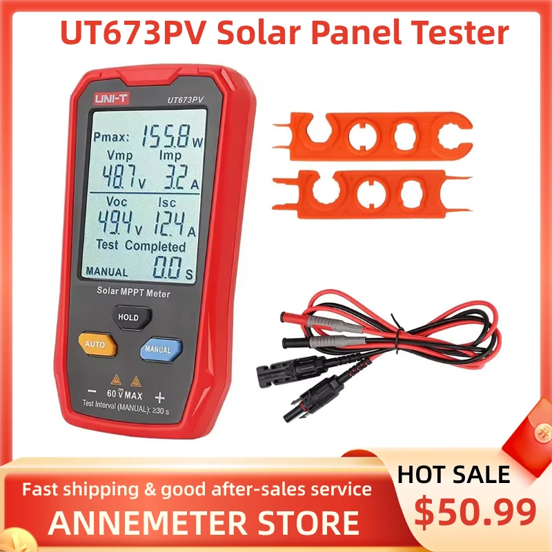 

Solar Panel Tester, Photovoltaic Multimeter 800W, Solar MPPT Meter with Large Ultra Clear LCD, Smart MPPT Open Circuit Voltage