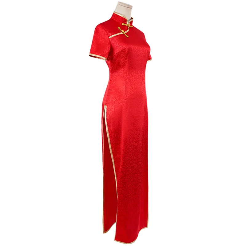 Rotes Qipao Cosplay Kostüm für Frauen Halloween Par ED Sle Chain Saw Man Thema Chinesische traditionelle Kleidung Fem Faion