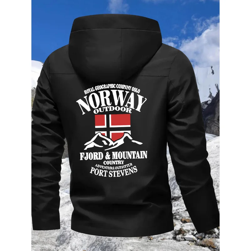 Nuove giacche da coppia con stampa norvegese per la primavera e l'autunno, giacca da trekking antivento per tutte le stagioni, capispalla unisex
