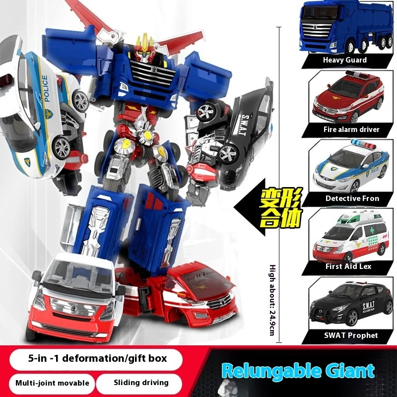 Kabao รถพระเจ้าของเล่น King Kong หุ่นยนต์ Transformation Action Figure ชุดเด็กใหม่ปีของขวัญ 5-รถ Fusion MechModel คอลเลกชัน