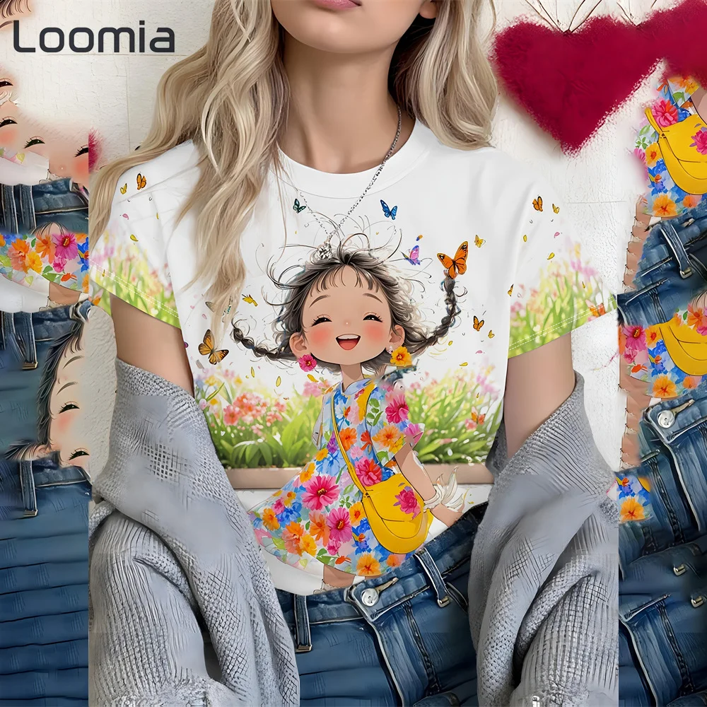 

Summer Woman Clothing Fashion O-Neck Girl Graphic T Shirts Harajuku Fashion Female Clothing Trend Top Women Short Sleeve Tee Top