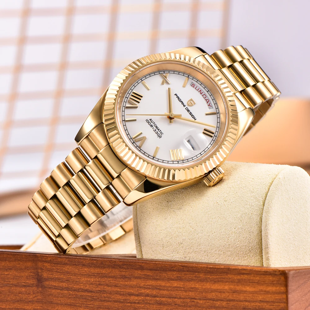 PAGANI DESIGN DD40 Gold Men's Watches Luxury Automatic Watch For Man Mechanical Wristwatch NH36 Men AR Sapphire Waterproof Clock