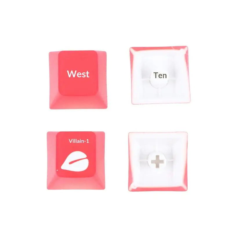 ∘Translucent Red ABS Direction Keycaps for Mechanical Keyboard, Replacement Key Cap with Oriental Style for Gaming Typing DIY