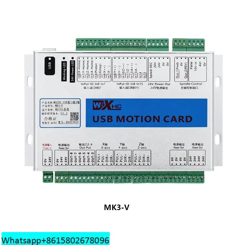 3 4 6-Axis USB Motion Control Card 2mhz Support Windows 7, 10 Support Step Servo Motor XHC Mach3 Breakout Board CNC Controller