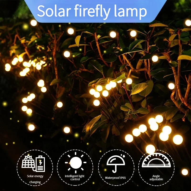 

Upgraded Solar Powered Firefly Outdoor Waterproof Garden Lights for Yard Decoration, Vibrant Lighting for Landscape