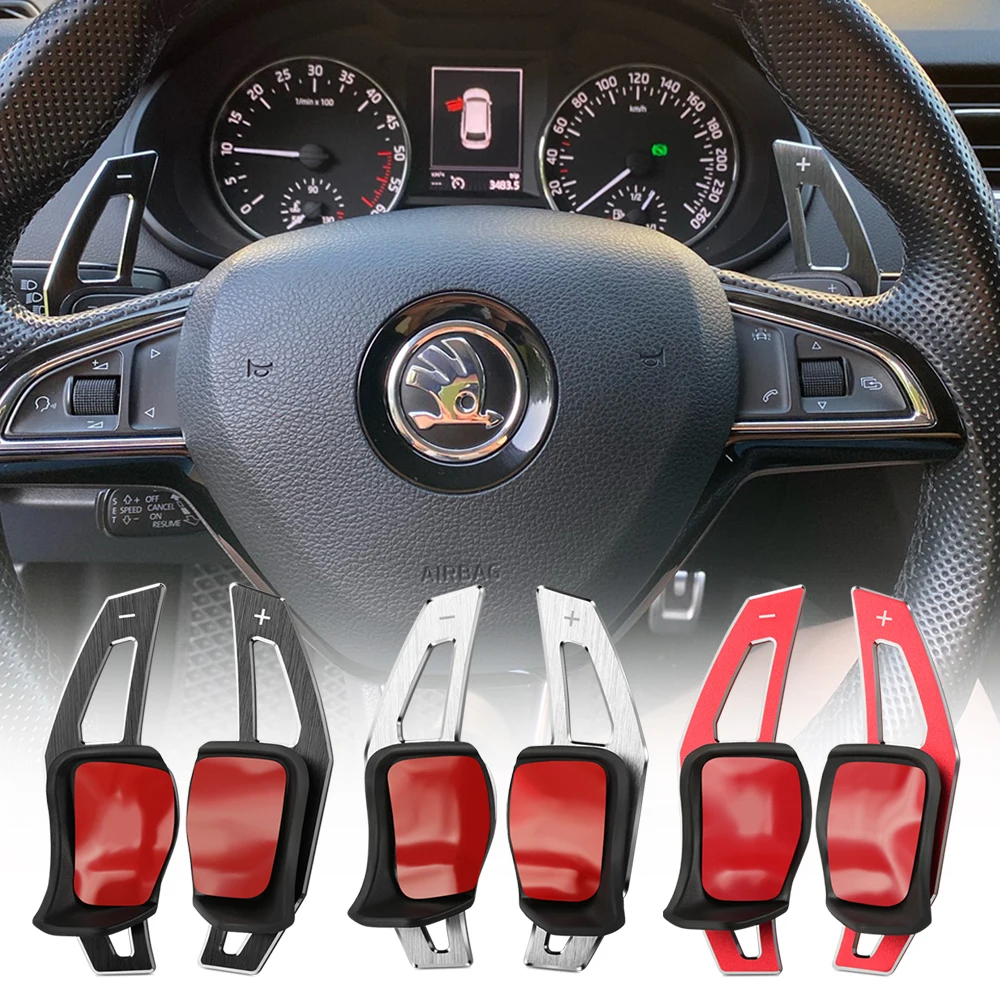 For Skoda Octavia A7 MK3 5E RS VRS Superb B8 Scala Karoq Kodiaq Car Steering Wheel Shift Paddle Extend Shifters Sticker DSG Gear