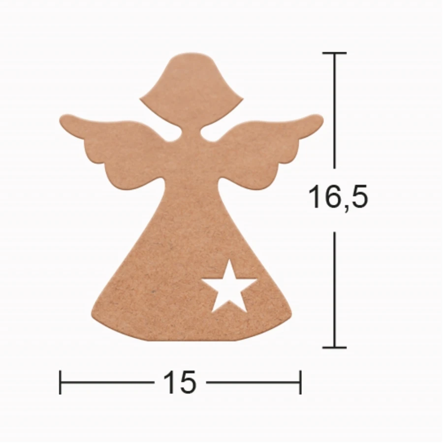 H119 Angel Trinket, 18mm Figurative Wood Object