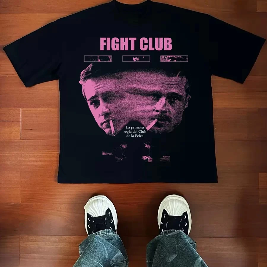 Fight Club David Fincher 1999 Movie Brad Pitt Graphic T-Shirt Cotton Men Women Streetwear Tee