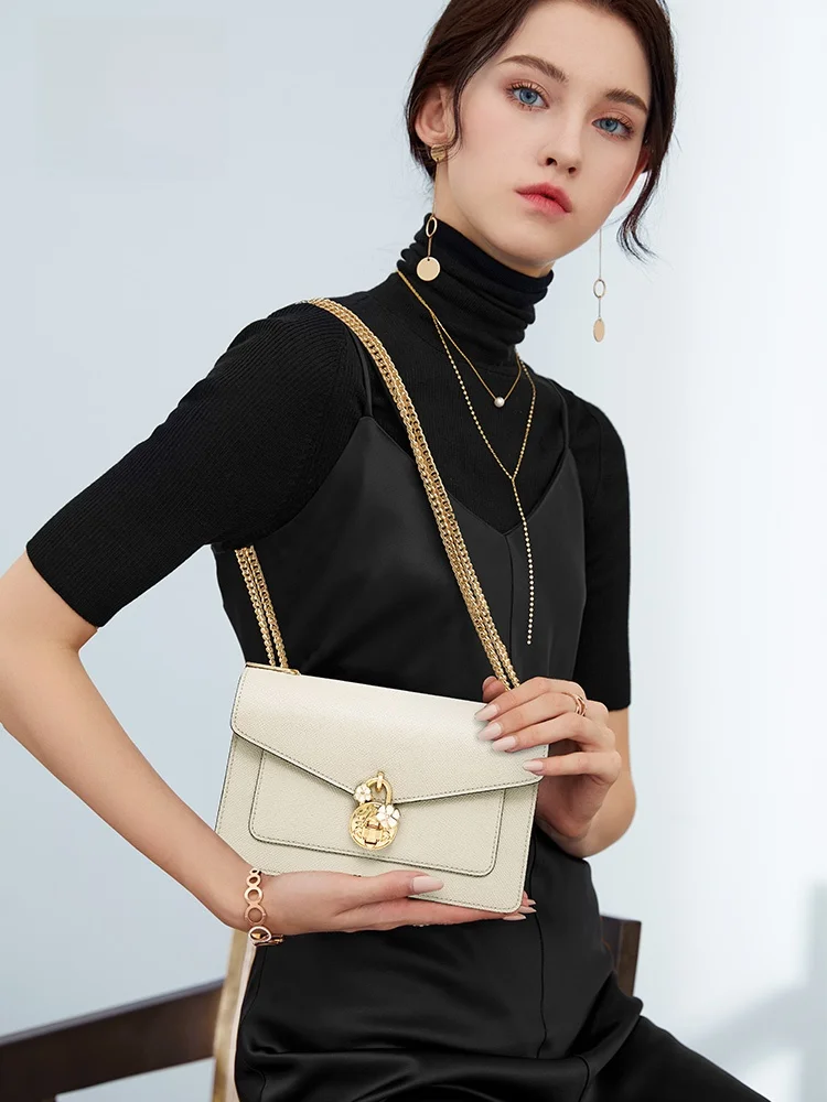 

Сумка Helena 2026: Новая модная сумка через плечо с цепочкой и принтом пальмовых листьев, роскошная женская сумка для повседневного использования, средний размер