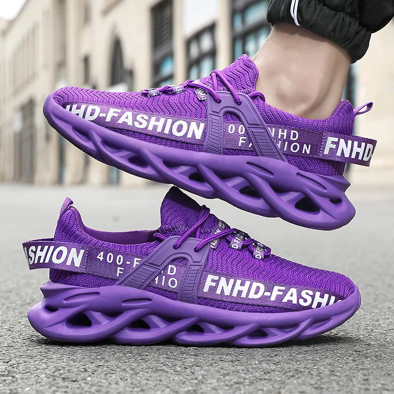 Hot Sale Men's Purple Sneakers Plus Size 36-48 Lightweight Breathable Sports Shoes Men Comfortable Platform Casual Man Sneakers