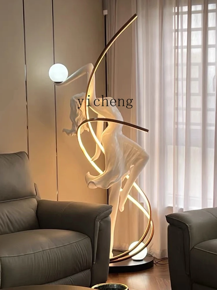 ZF Humanoid Art Sculpture Floor Lamp, Deusa Decoração, Club Dance, Shopping Mall Floor Lamp