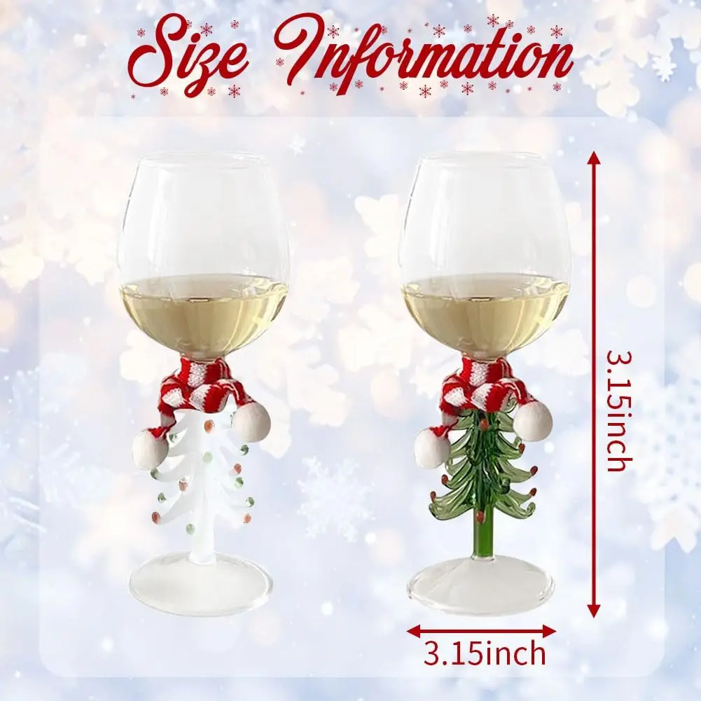 Christmas wine glasses with mini scarves, gifts for home, bar, dinner, Christmas, birthday, wedding decoration