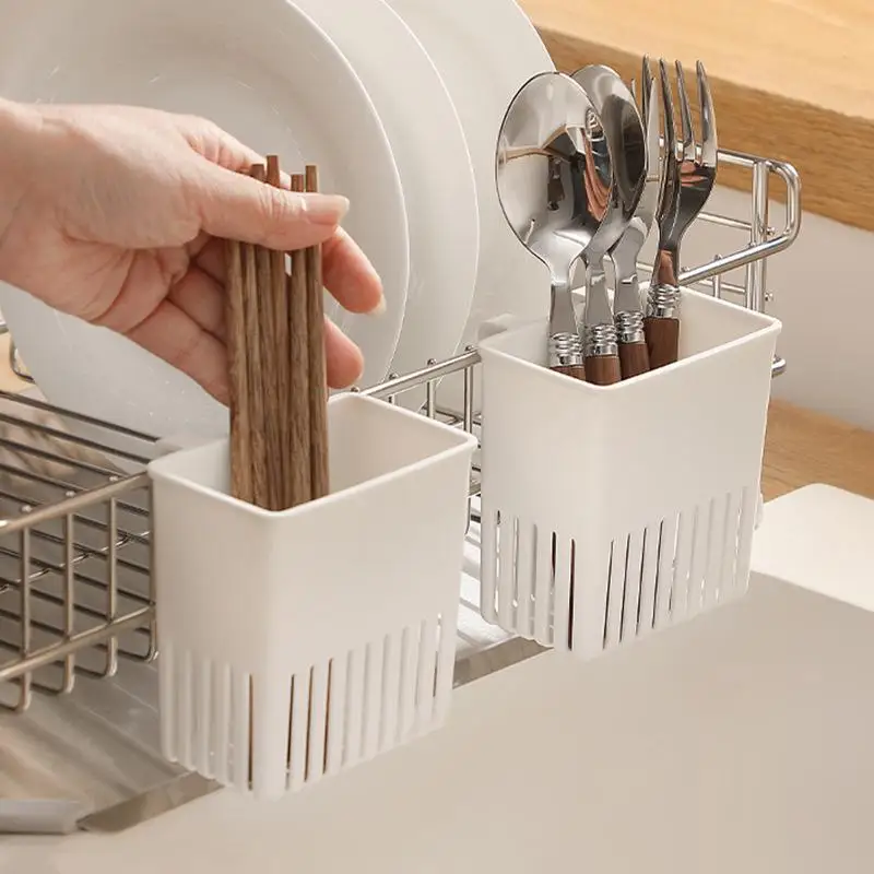 1PCS/2PCS Utensil Draining Basket PP Cutlery Dryer Holder Tableware Organizer Sink Rack For Kitchen Accessories