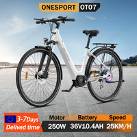 ONESPORT OT07 Electric Bicycle 250W Powerful Motor 36V10.4Ah Lithium Battery City Commuting E-Bike 27.5 Inch Tire Electric Bike